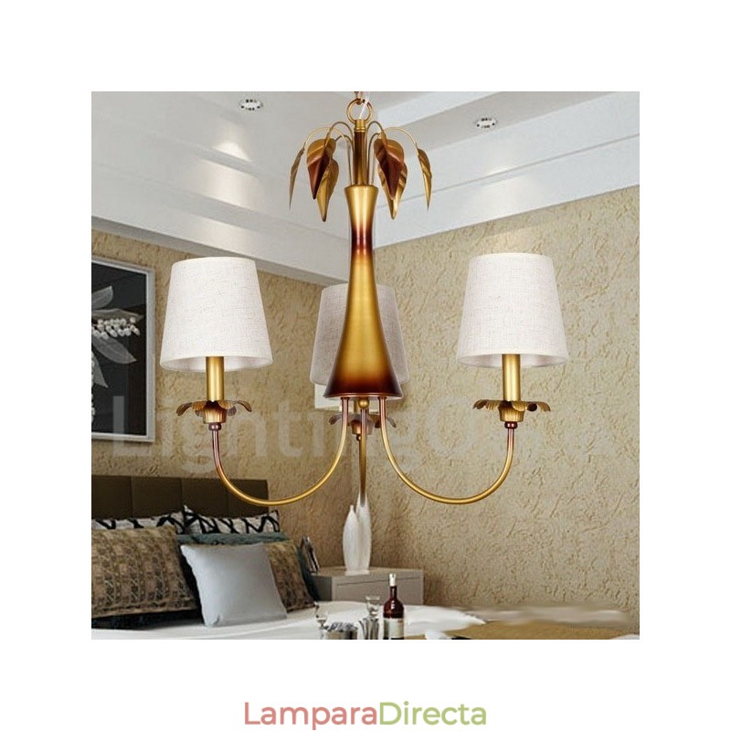 Lámpara de araña rústica contemporánea moderna de 3 luces