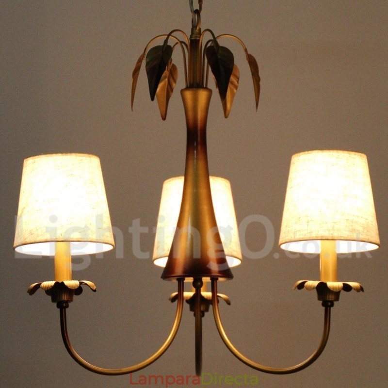 Lámpara de araña rústica contemporánea moderna de 3 luces