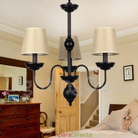 Lámpara de araña de 3 luces estilo rústico retro contemporáneo con forma de vela Lámpara de araña de 3 luces estilo rústico retro contemporáneo con forma de vela