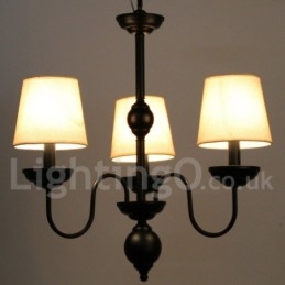 Lámpara de araña de 3 luces estilo rústico retro contemporáneo con forma de vela