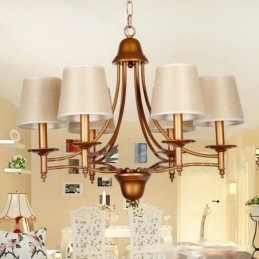 Lámpara de araña rústica estilo mediterráneo retro de 6 luces