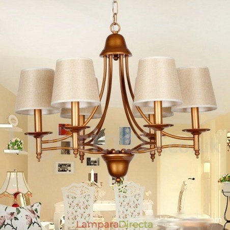 Lámpara de araña rústica estilo mediterráneo retro de 6 luces Lámpara de araña rústica estilo mediterráneo retro de 6 luces