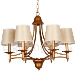 Lámpara de araña rústica estilo mediterráneo retro de 6 luces