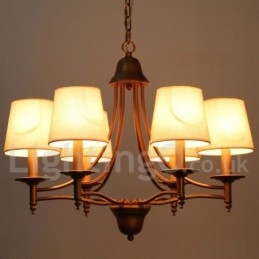 Lámpara de araña rústica estilo mediterráneo retro de 6 luces