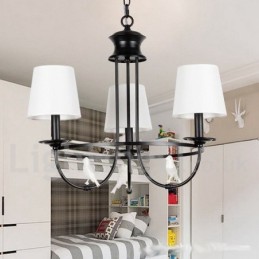Lámpara de araña de 3 luces estilo mediterráneo, estilo rústico contemporáneo, estilo vela, color negro retro