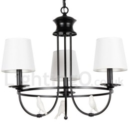 Lámpara de araña de 3 luces estilo mediterráneo, estilo rústico contemporáneo, estilo vela, color negro retro
