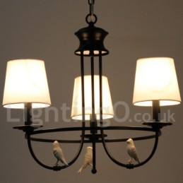 Lámpara de araña de 3 luces estilo mediterráneo, estilo rústico contemporáneo, estilo vela, color negro retro