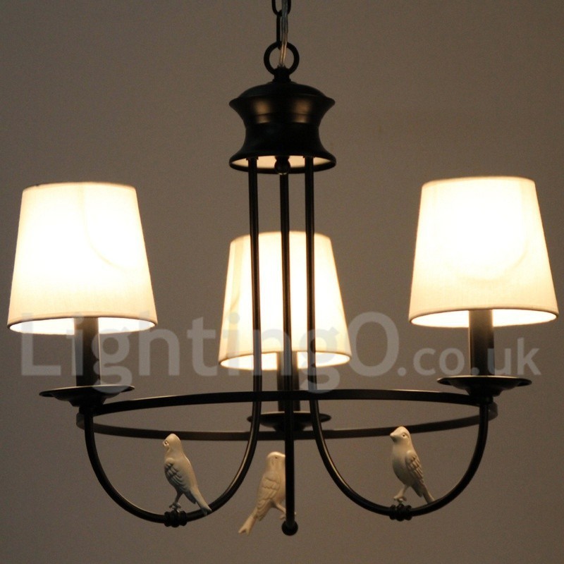 Lámpara de araña de 3 luces estilo mediterráneo, estilo rústico contemporáneo, estilo vela, color negro retro