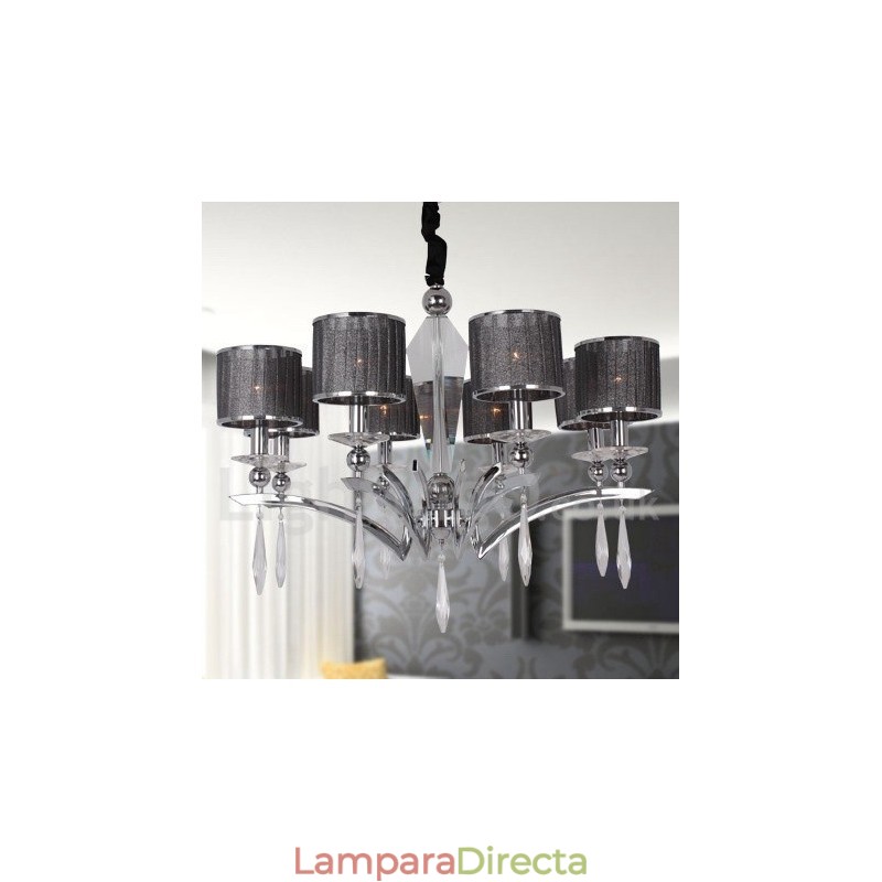 Lámpara de araña moderna contemporánea de 8 luces estilo vela