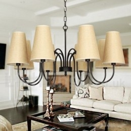 Lámpara de araña estilo vela contemporáneo retro de 8 luces