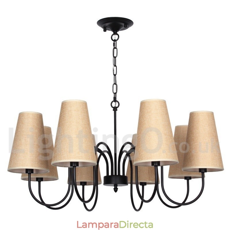 Lámpara de araña estilo vela contemporáneo retro de 8 luces