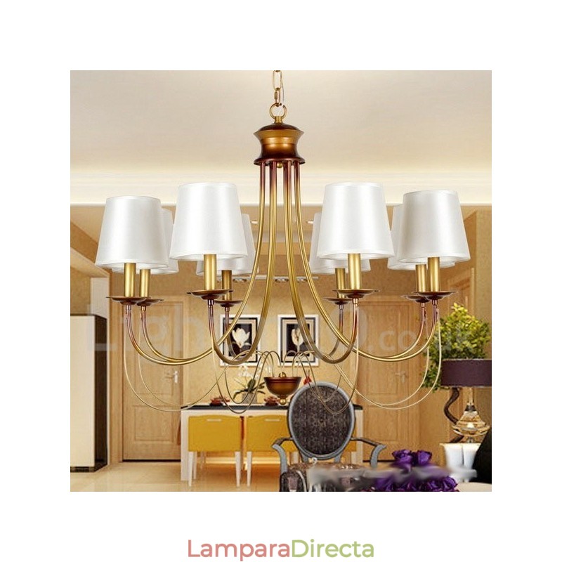 Lámpara de araña de estilo rústico mediterráneo, moderna y contemporánea, de 8 luces.