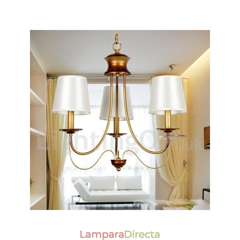 Lámpara de araña de 3 luces estilo rústico mediterráneo, moderna y contemporánea, estilo vela