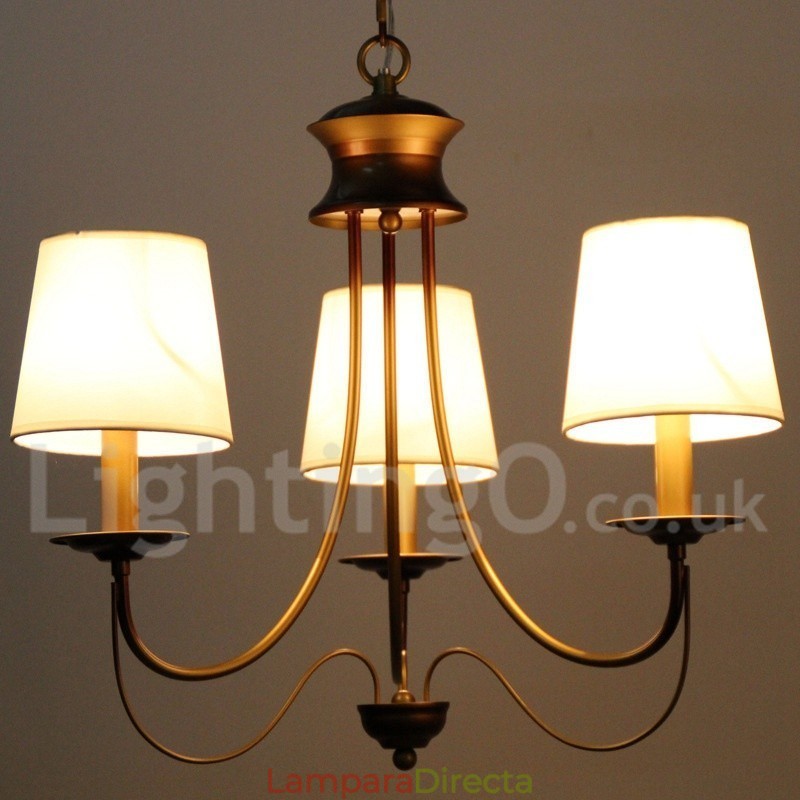 Lámpara de araña de 3 luces estilo rústico mediterráneo, moderna y contemporánea, estilo vela