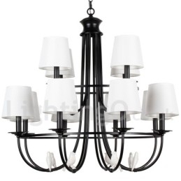 Lámpara de araña de 12 luces estilo mediterráneo, estilo rústico contemporáneo, estilo vela, color negro retro