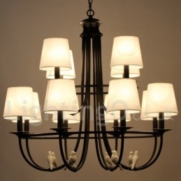 Lámpara de araña de 12 luces estilo mediterráneo, estilo rústico contemporáneo, estilo vela, color negro retro