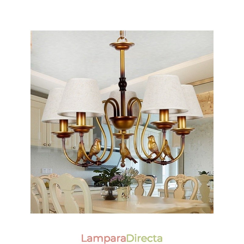 Lámpara de araña de 5 luces, estilo rústico retro contemporáneo y moderno
