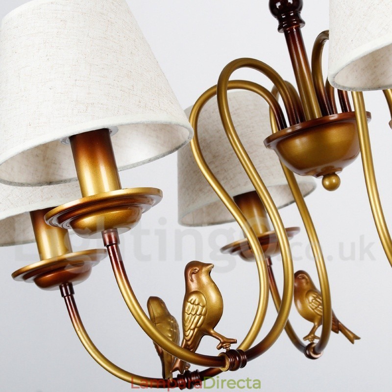 Lámpara de araña de 5 luces, estilo rústico retro contemporáneo y moderno