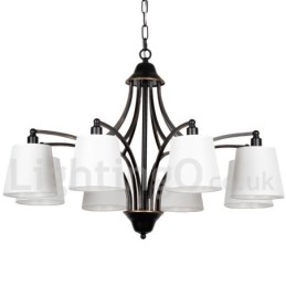 Lámpara de araña rústica retro contemporánea de 8 luces