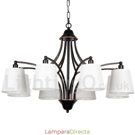 Lámpara de araña rústica retro contemporánea de 8 luces Lámpara de araña rústica retro contemporánea de 8 luces