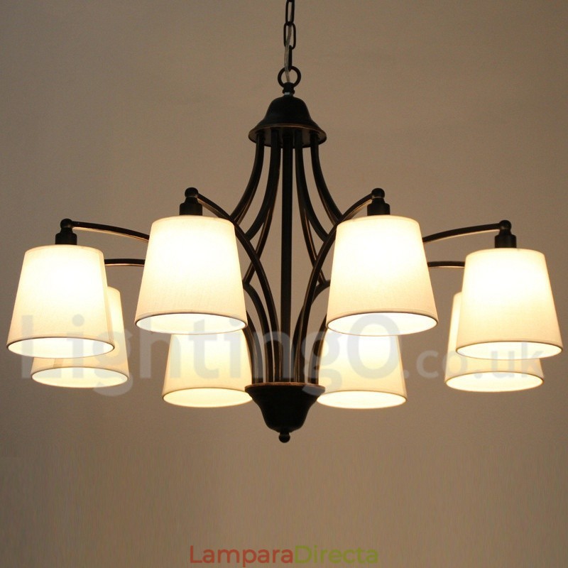 Lámpara de araña rústica retro contemporánea de 8 luces