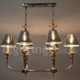 Lámpara de araña moderna contemporánea de 6 luces estilo vela cromada