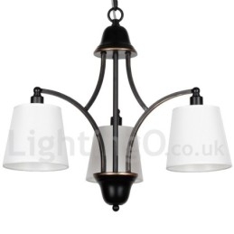 Lámpara de araña de 3 luces estilo rústico retro contemporáneo con forma de vela