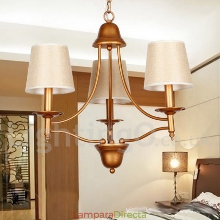 Lámpara de araña rústica de 3 luces estilo retro mediterráneo con forma de vela Lámpara de araña rústica de 3 luces estilo retro mediterráneo con forma de vela