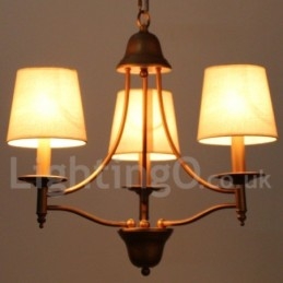 Lámpara de araña rústica de 3 luces estilo retro mediterráneo con forma de vela