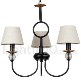 Lámpara de araña de 3 luces, estilo rústico, retro, estilo mediterráneo, contemporánea, estilo vela, color negro