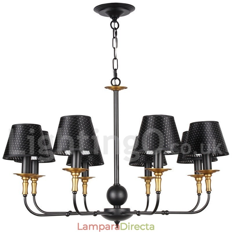 Lámpara de araña rústica retro de 8 luces