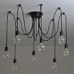 Lámpara colgante de 8 luces, estilo tradicional, clásico, retro, de metal.