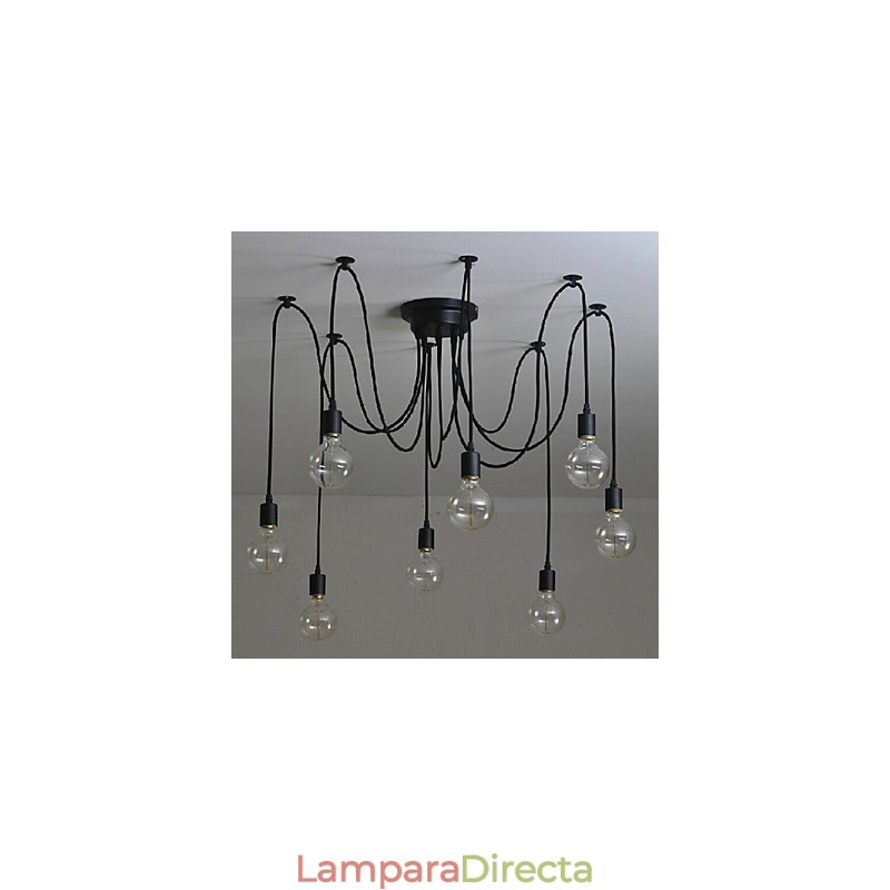 Lámpara colgante de 8 luces, estilo tradicional, clásico, retro, de metal.