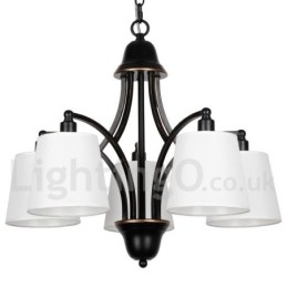Lámpara de araña rústica retro contemporánea de 5 luces
