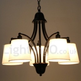 Lámpara de araña rústica retro contemporánea de 5 luces