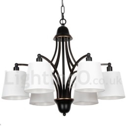 Lámpara de araña rústica retro contemporánea de 6 luces