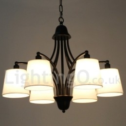 Lámpara de araña rústica retro contemporánea de 6 luces