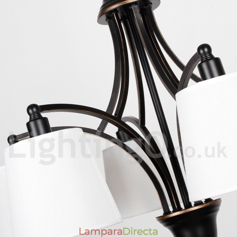 Lámpara de araña rústica retro contemporánea de 6 luces