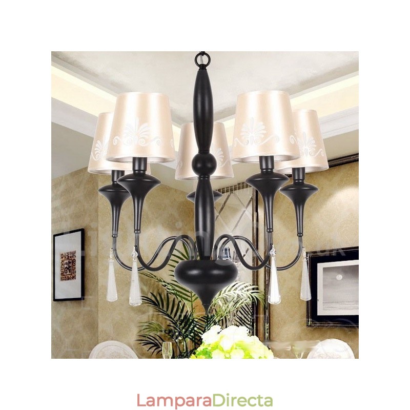 Lámpara de araña estilo vela de 5 luces estilo mediterráneo