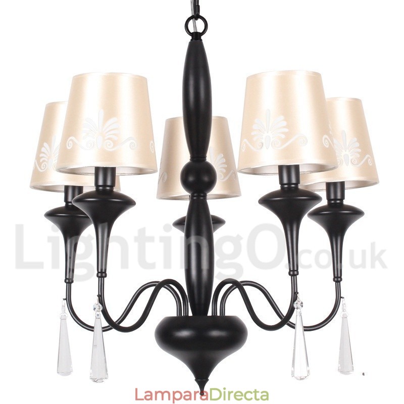 Lámpara de araña estilo vela de 5 luces estilo mediterráneo
