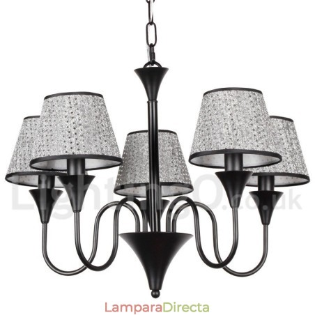 Lámpara de araña de 5 luces, estilo rústico, moderno, contemporáneo, retro, color negro Lámpara de araña de 5 luces, estilo rústico, moderno, contemporáneo, retro, color negro