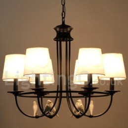 Lámpara de araña de 6 luces estilo mediterráneo, estilo rústico contemporáneo, estilo vela, color negro retro