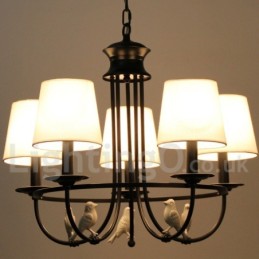 Lámpara de araña de 5 luces estilo mediterráneo, estilo rústico contemporáneo, estilo vela, color negro retro