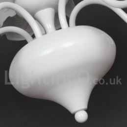 Lámpara de araña moderna contemporánea de 5 luces, estilo vela blanca hueca