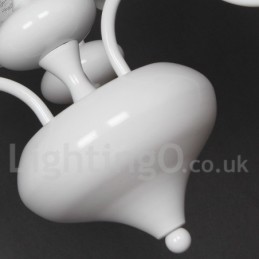 Lámpara de araña moderna contemporánea de 3 luces, estilo vela blanca hueca