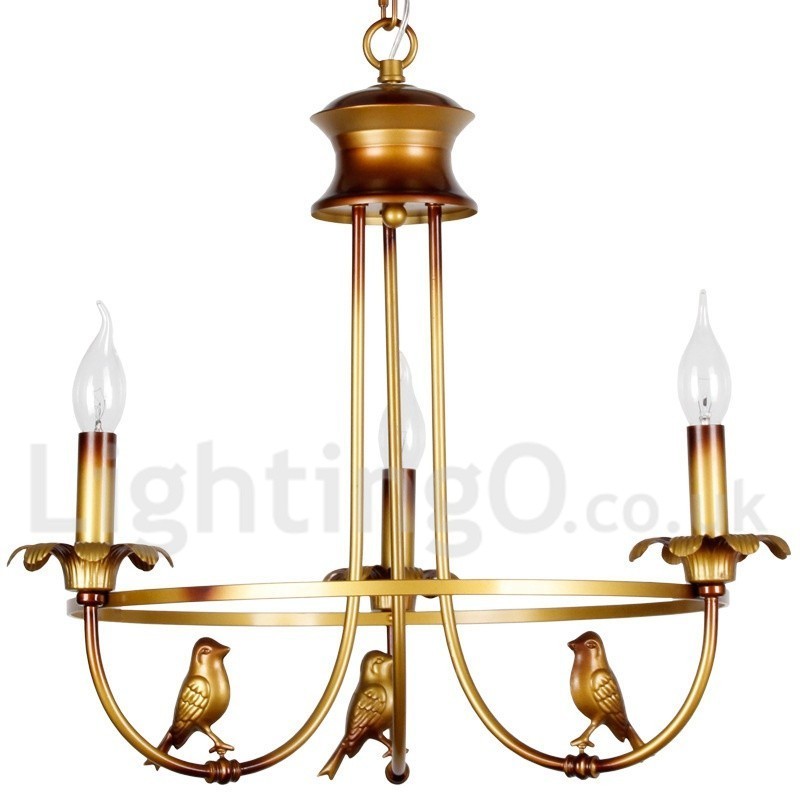 Lámpara de araña estilo vela retro de 3 luces