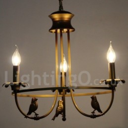 Lámpara de araña estilo vela retro de 3 luces