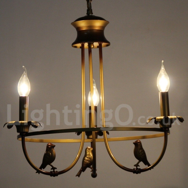 Lámpara de araña estilo vela retro de 3 luces