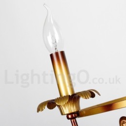 Lámpara de araña estilo vela retro de 3 luces