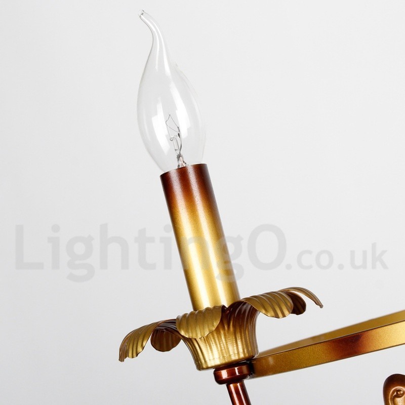 Lámpara de araña estilo vela retro de 3 luces